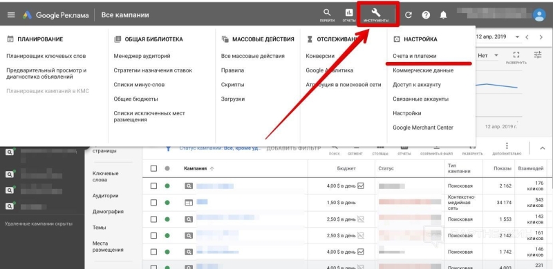 Как посмотреть баланс в Google Ads (Adwords)