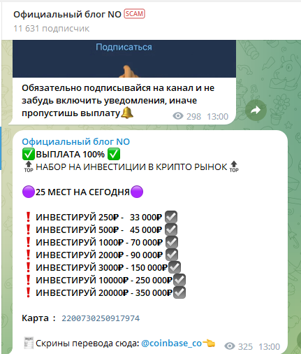 «Официальный блог NO»: обзор телеграм-канала о крипторынке, отзывы об арбитражнике @rusinve