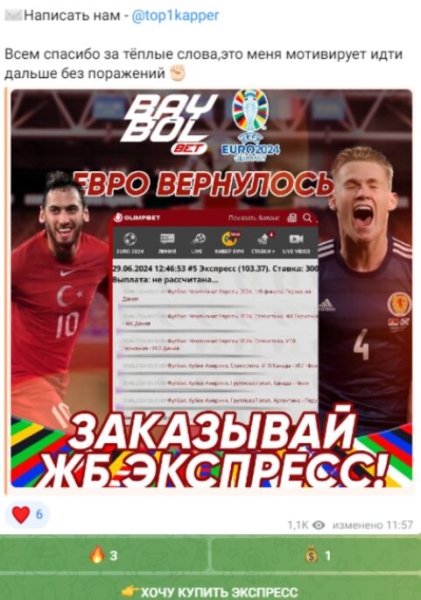 BAYBOL BET — капперский проект в Телеграмм: обзор, отзывы