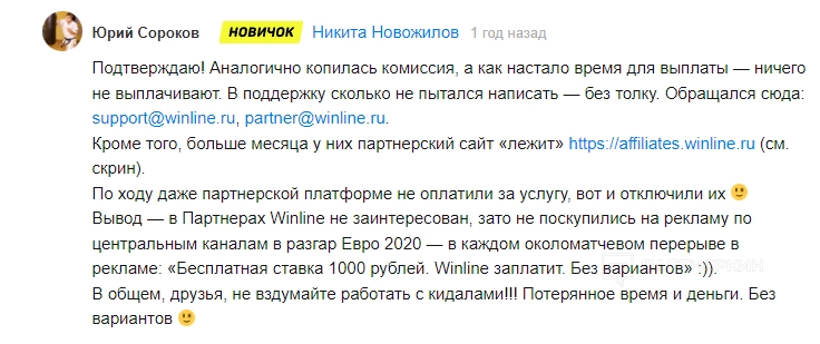 Партнерская программа Winline - сколько платит, 6 отзывов + кейс по заработку 58 874 на беттинг трафике